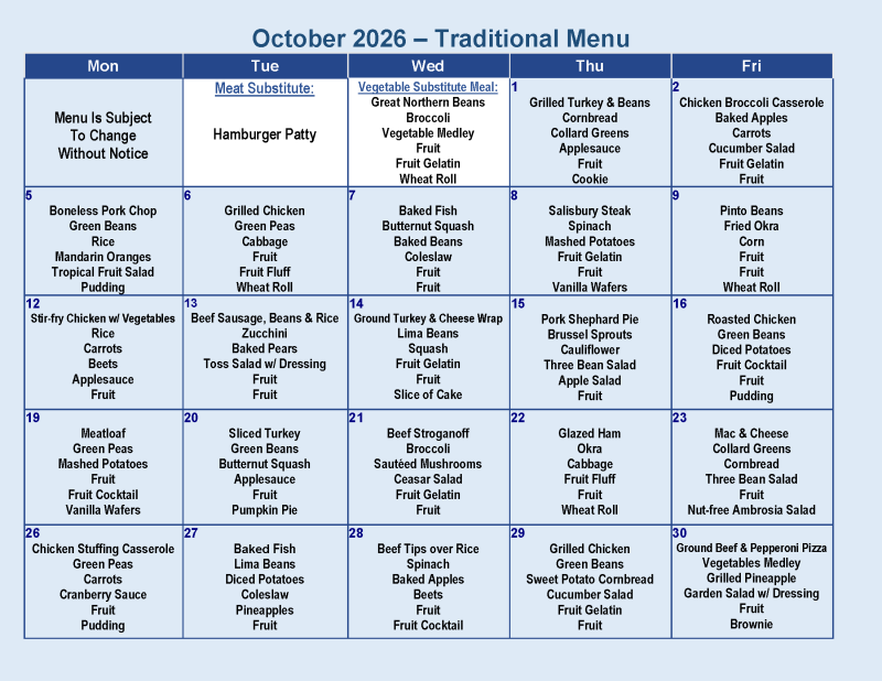 menu