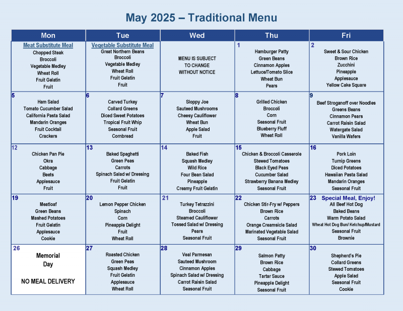 menu